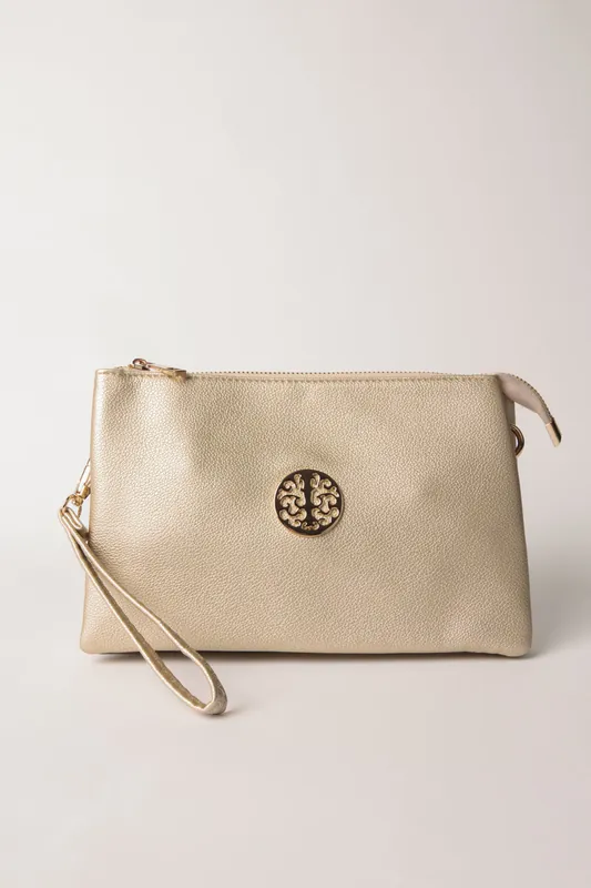 Clutch With Detachable Strap - Blue Vanilla