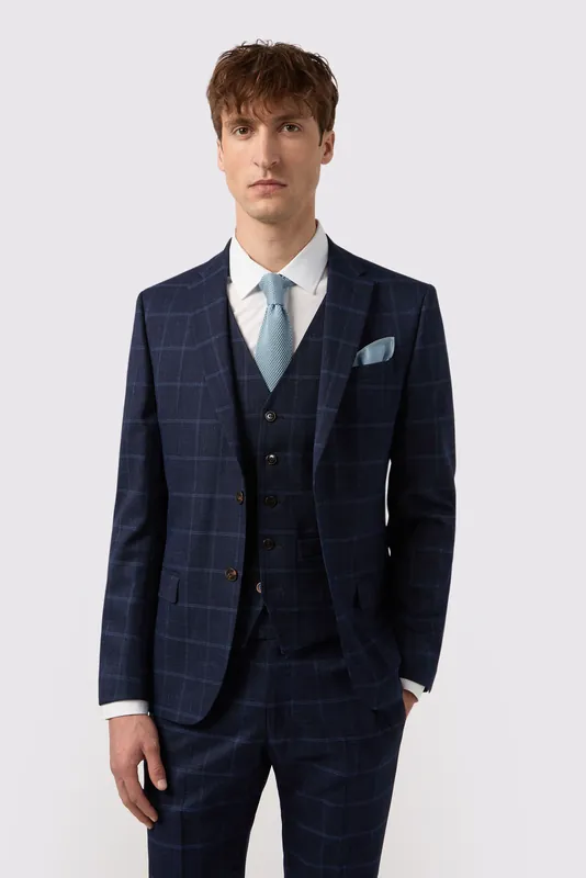 Windowpane Check Slim Fit Jacket - Antique Rogue