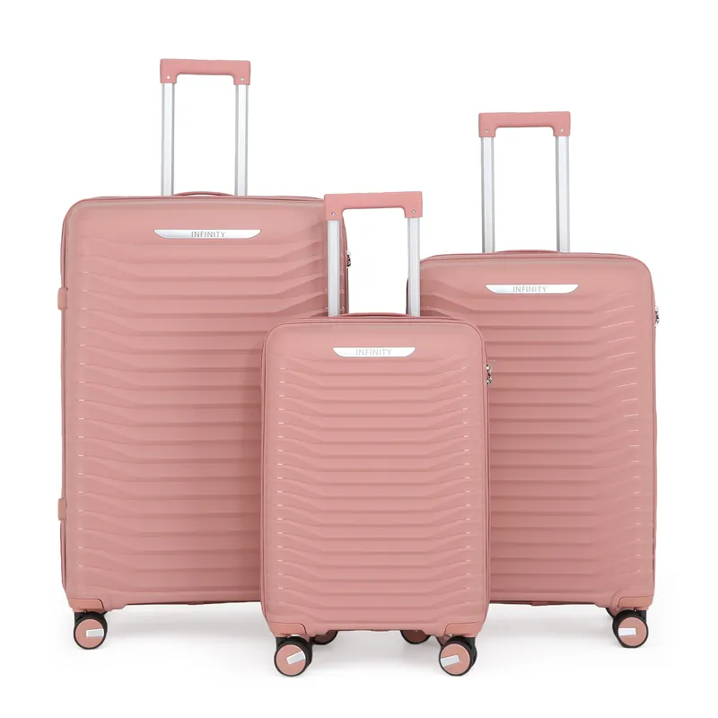 Hard Shell Classic Suitcase 8 Wheel Cabin TSA Luggage Case Holiday Travel - Infinity Leather