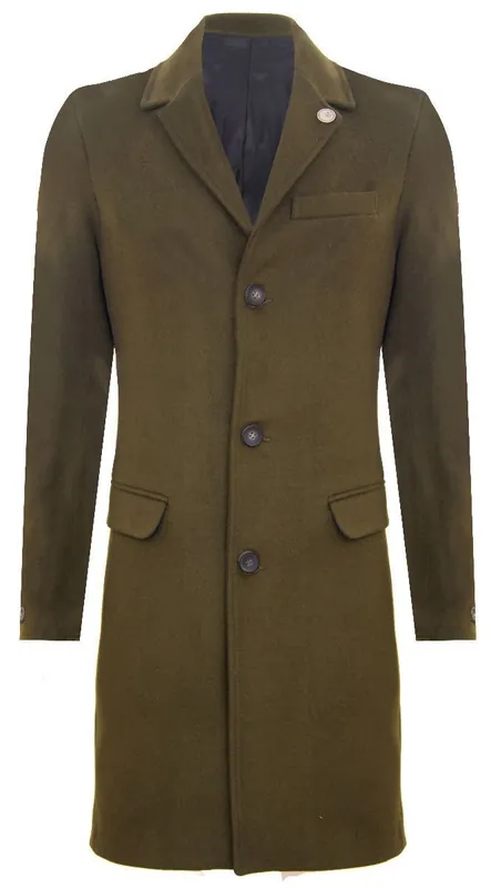 Long Wool Slim Fit Overcoat - Infinity Leather