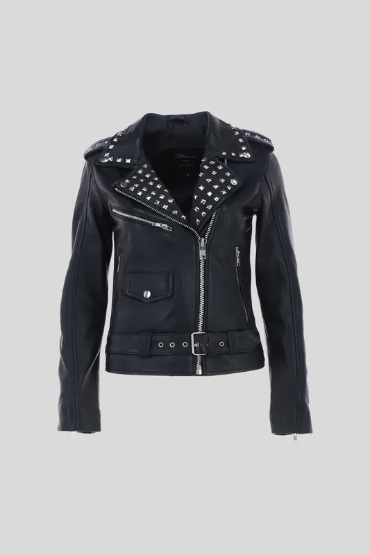 Strega' Real Leather Goth Style Fashion Biker Jacket With Studs - Ashwood Leather