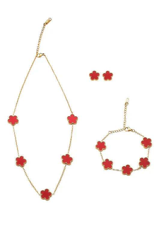 3-Piece Elegant Floral Jewellery Set