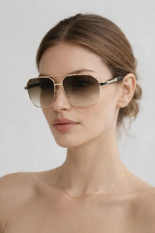 Retro Square Navigator Sunglasses - SVNX