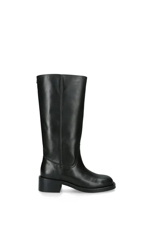 Riggs Black Leather' Leather Boots - STEVE MADDEN