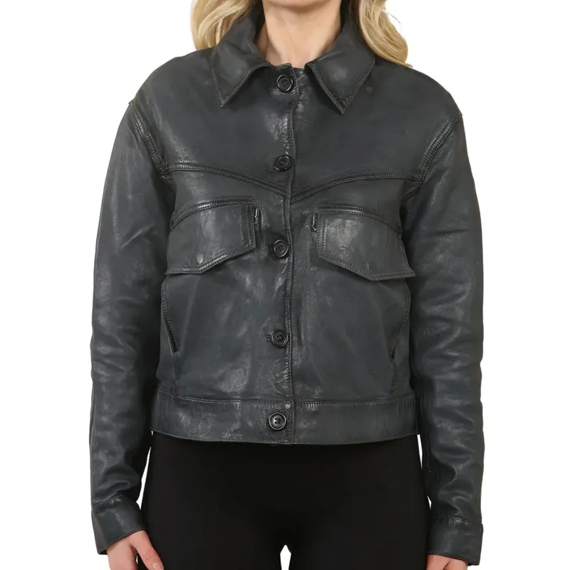 Retro Classic Collar Biker Leather Jacket - TruClothing