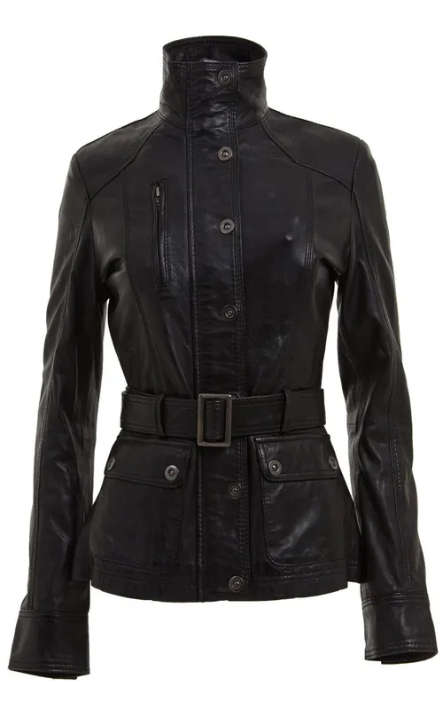 Leather Military-Inspired Biker Jacket-Middleton