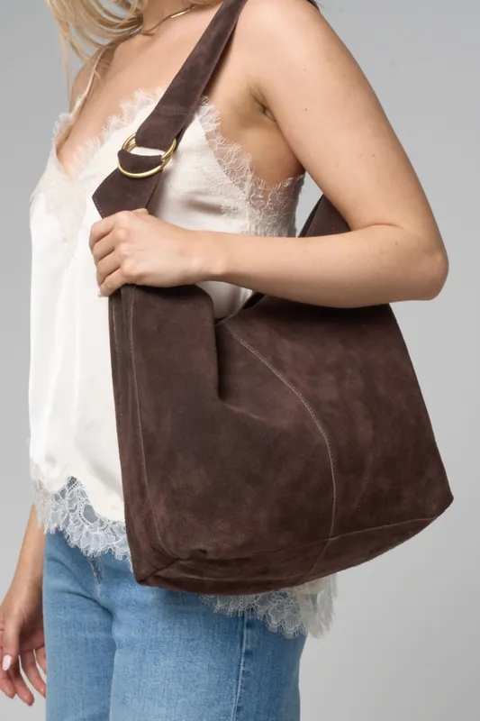 Real Suede Shoulder Bag - Barneys Originals