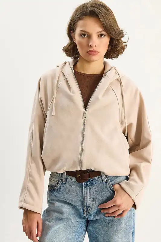Hooded Zipper Jacket - Bianco Lucci