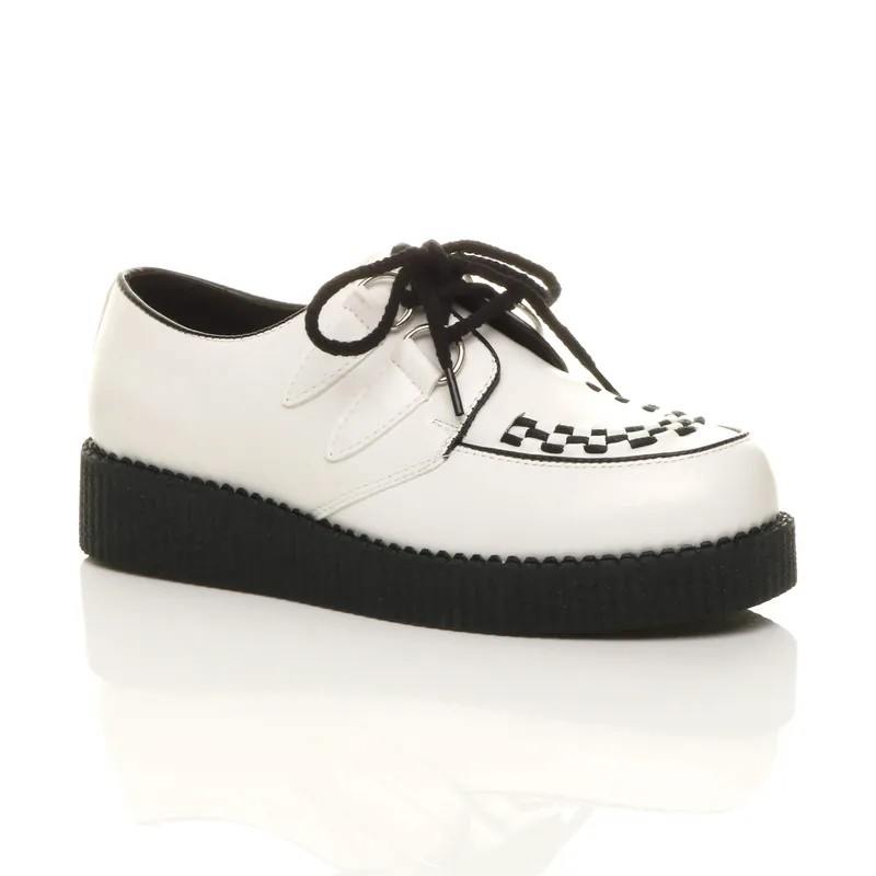 Brothel Creepers Teddy Boy Lace Up Shoes - AJVANI