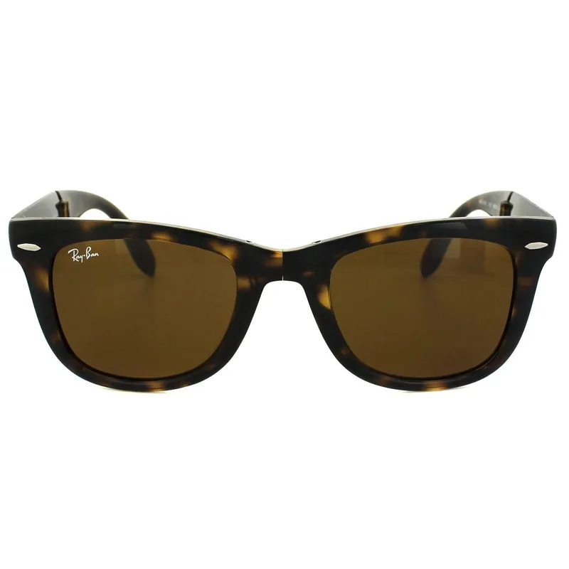 Rectangle Tortoise Brown Folding Wayfarer 4105 Sunglasses - Ray-Ban