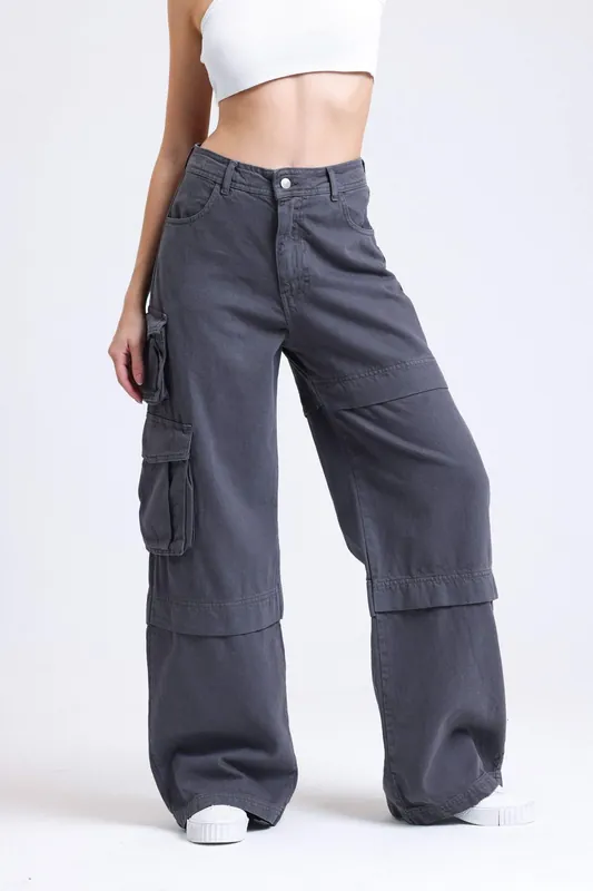 High Waist Pocket Cargo Trousers - Hiccup