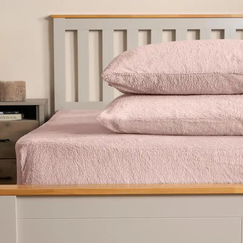 2 Pack Thermal Teddy Fleece Pillowcase Cover - OHS