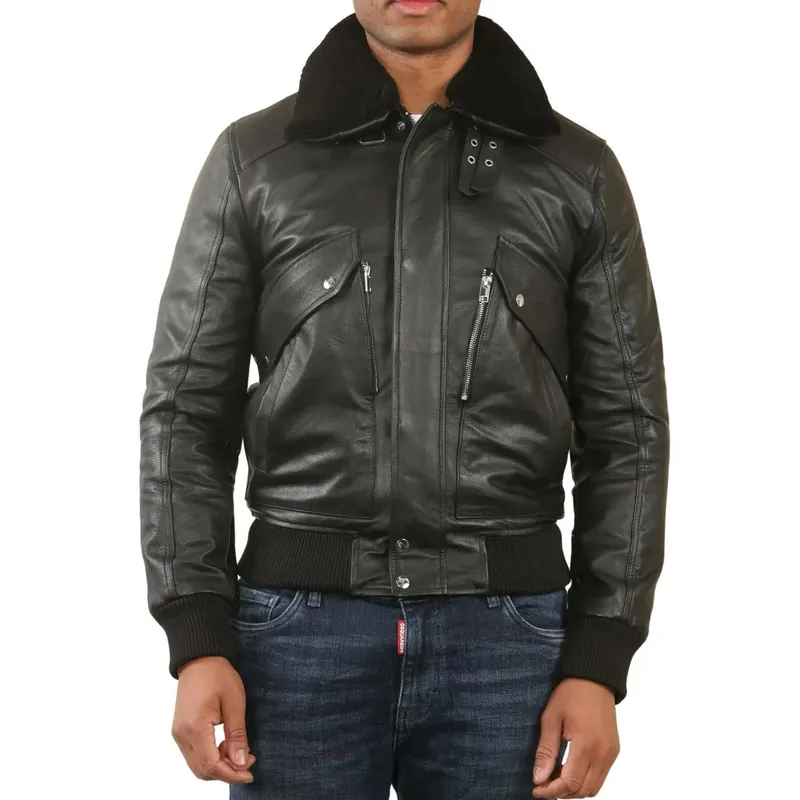 Cowhide Aviator Bomber Leather Jacket - TruClothing