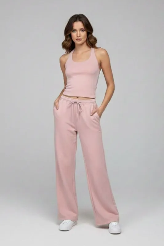 Sportswear Open Back Vest Top and Jogger Co-ord Set