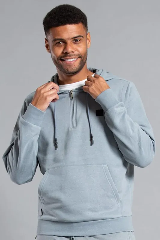 Cotton Blend Hoody with Neck Zip Fastening - Tokyo Laundry