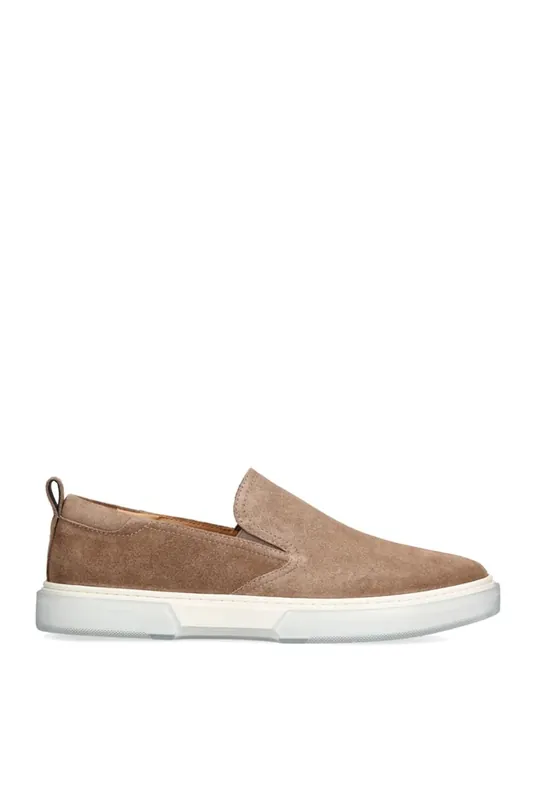 Lansten Taupe' Leather Trainers - STEVE MADDEN