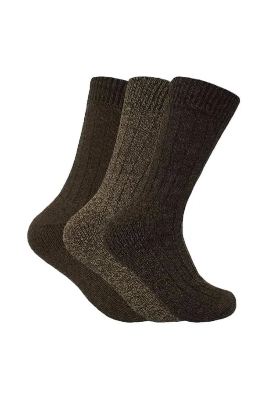3 Pairs Winter Warm Wool Blend Hiking Boots Socks - Sock Snob