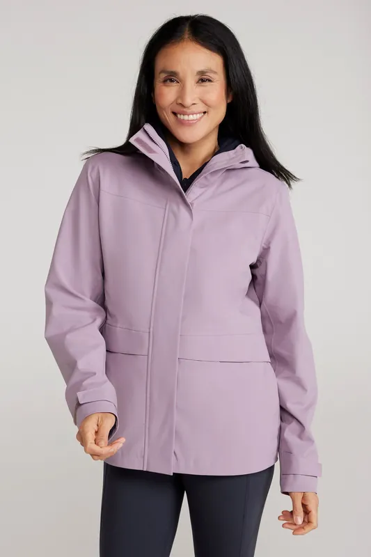 April' Lightweight Waterproof Warm Hooded Outdoor Full Zip Jacket - Mountain Warehouse