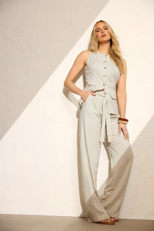 Tall Pinstripe Wide Leg Trousers - Long Tall Sally