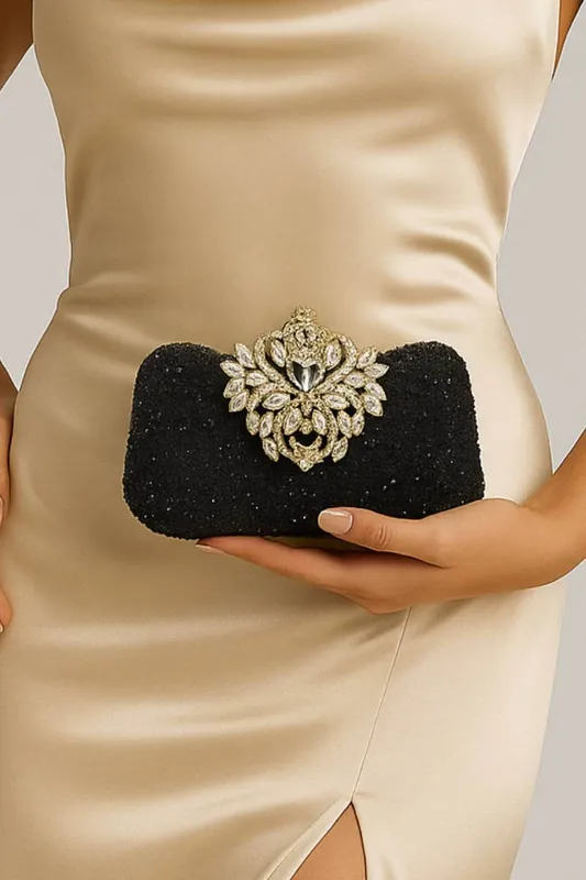 Evening Diamante Prom Party Clutch Shoulder Bag - AJVANI