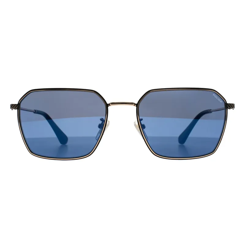 Square Shiny Rose Gold Smoke Blue Mirror SPLL84 Octane 9 - Police