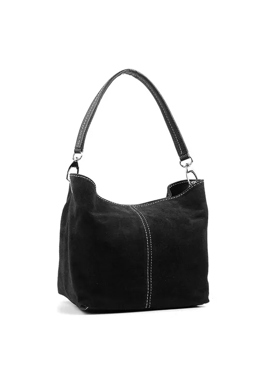 Bright Colour Multi-Compartments Italian Genuile Suede Small Tote Bag