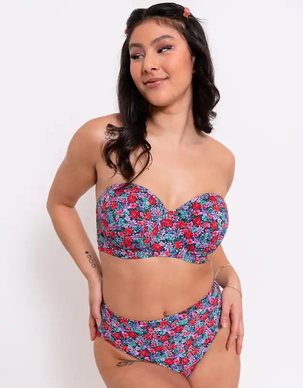 Kitsch Kate Multiway Bandeau Bikini Top Strapless - Curvy Kate
