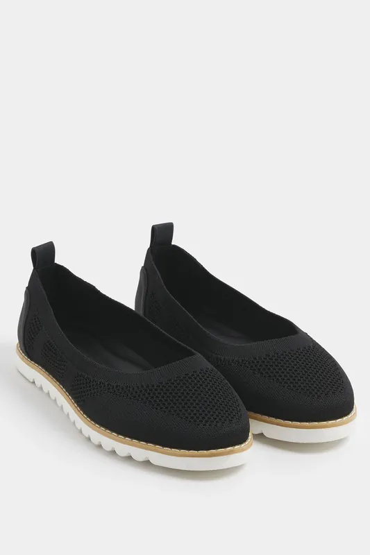 Knitted Slip On Ballet Flats In Extra Wide EEE Fit - Yours