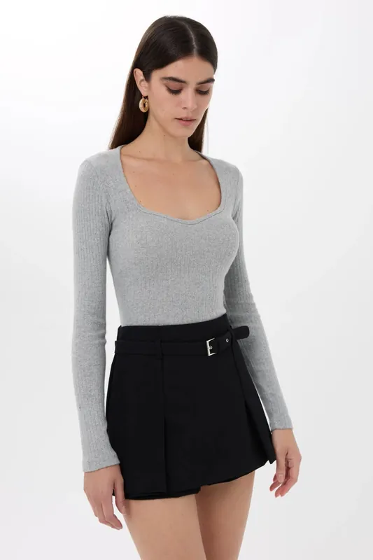 Heart Collar Long Sleeve Top - Hiccup