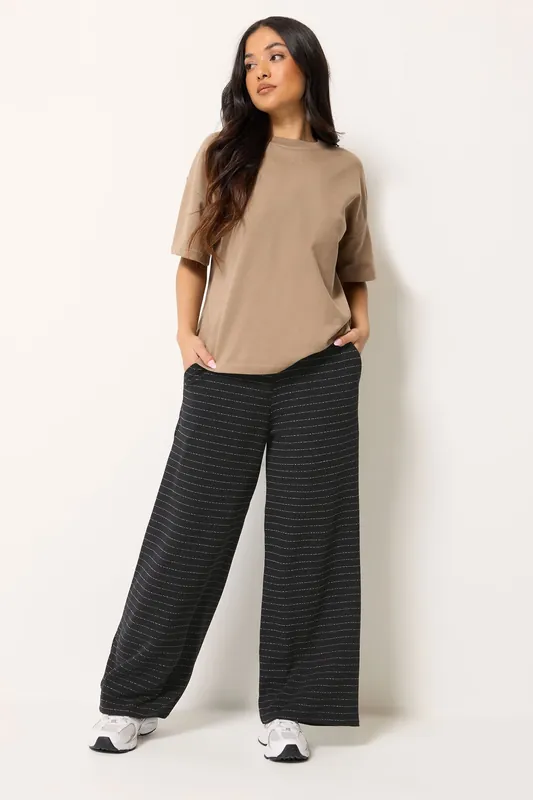 Petite Striped Wide Leg Trousers - PixieGirl