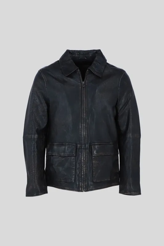 'Bronx' Genuine Leather Regular Fit Jacket with Hidden Zip - Ashwood Leather