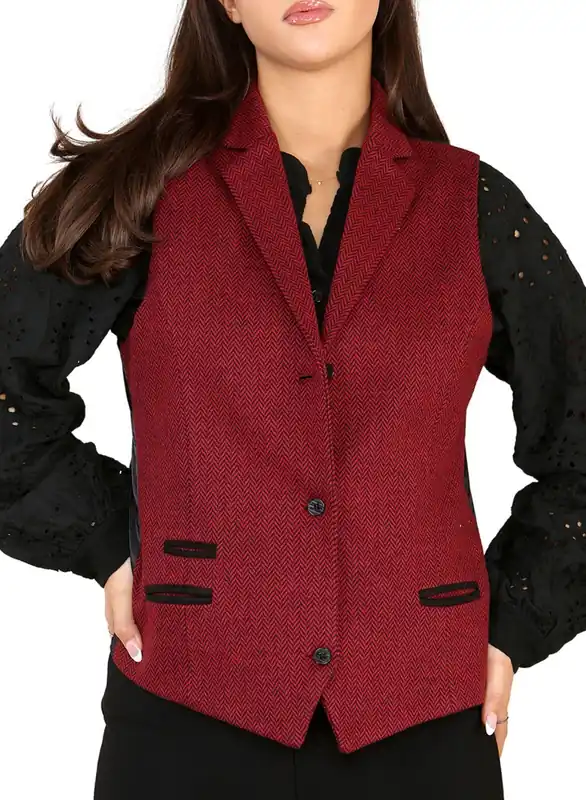 Tweed Herringbone Waistcoat - TruClothing