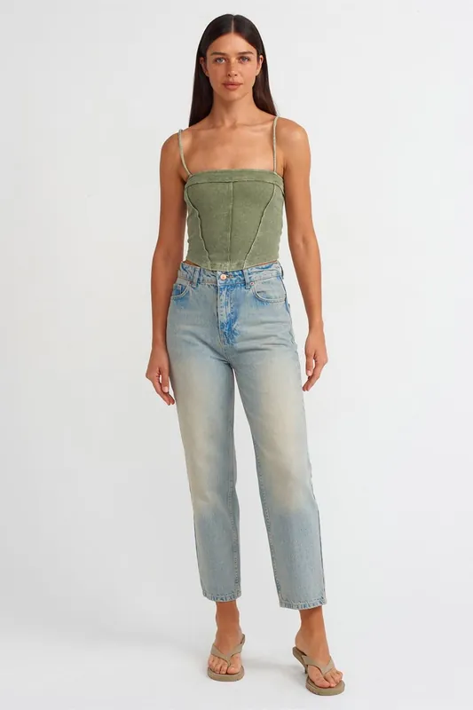 High-Waist Straight-Leg Mom Jeans