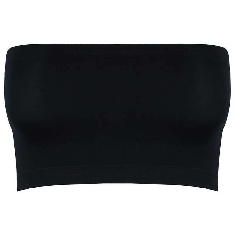Logo Strapless Black Seamless Bandeau - Gymshark