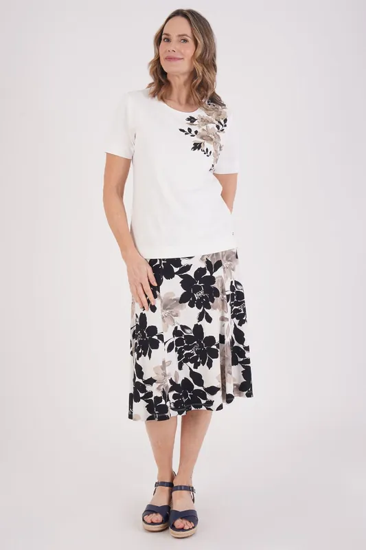 Dahlia Print Skirt -Regular