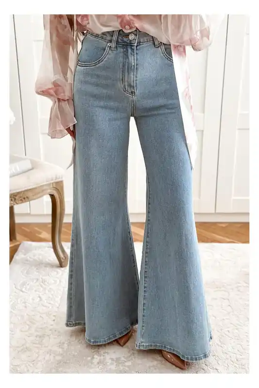 Wide Leg Denim Jeans - Everyday The Label