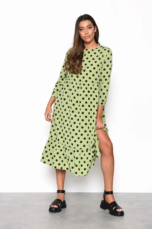 High Round Neck Midi Dress - Shnoo