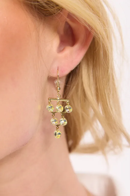 Iridescent Crystal Chandelier Earrings - Liquorish