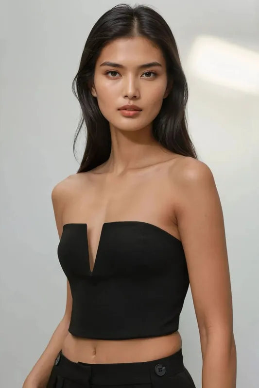 Strapless Fitted Crop Top - Hiccup