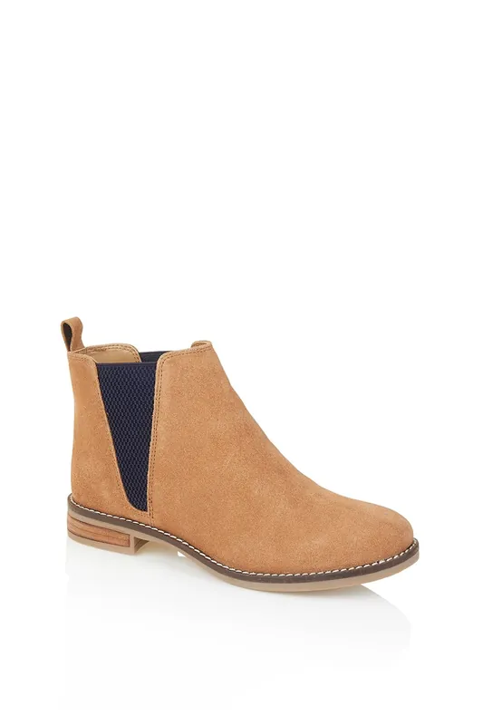 Juliet Suede Leather Womens Chelsea Boots - Silver Street London