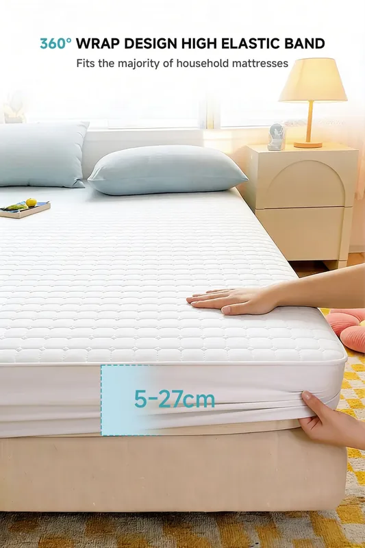 Soft Deep Fit White Quilted Fitted Sheet - Living and Home