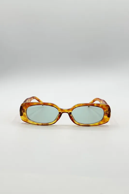 Rectangular Sunglasses in Orange Tortoiseshell - SVNX
