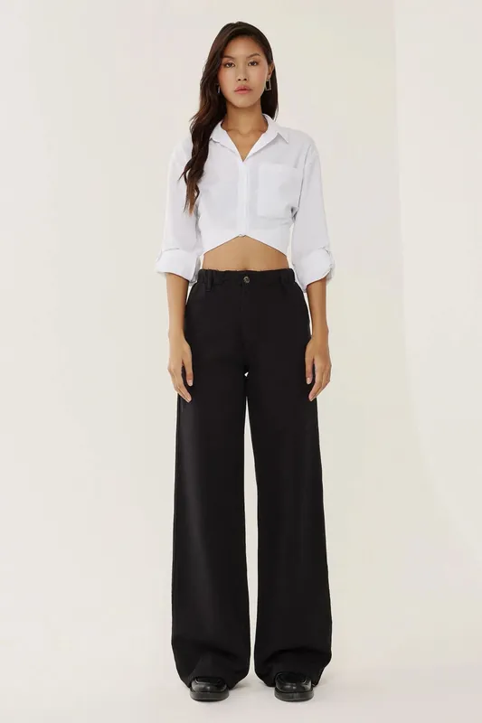 High Waist Wide Leg Pants - Hiccup