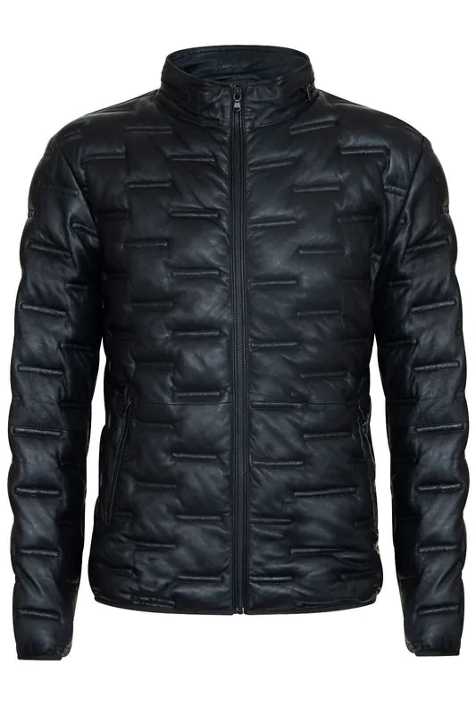 Puffer Quilted Bomber Leather Jacket - Recife