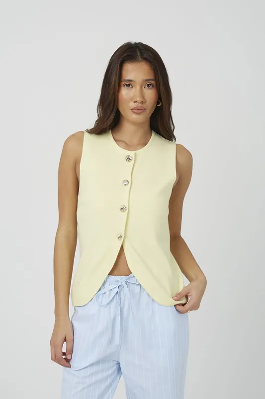 Crew Neck Knitted Waistcoat - Brave Soul