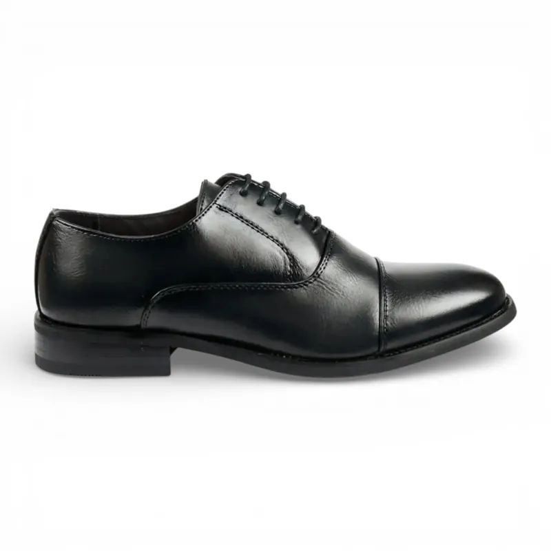 Patent PU Leather Cap-Toe Oxford Formal Brogue Shoes - M87827