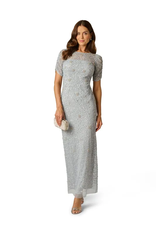 Elbow Sleeve Bead Dress - Adrianna Papell