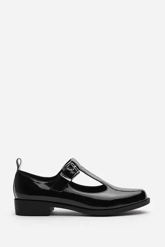 Piper' Wide Fit Mary Jane Loafers With Buckle Strap - Where's That From