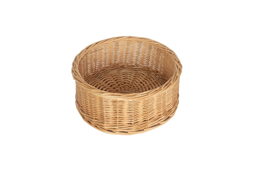Wicker Round Straight Sided Tray - Red Hamper