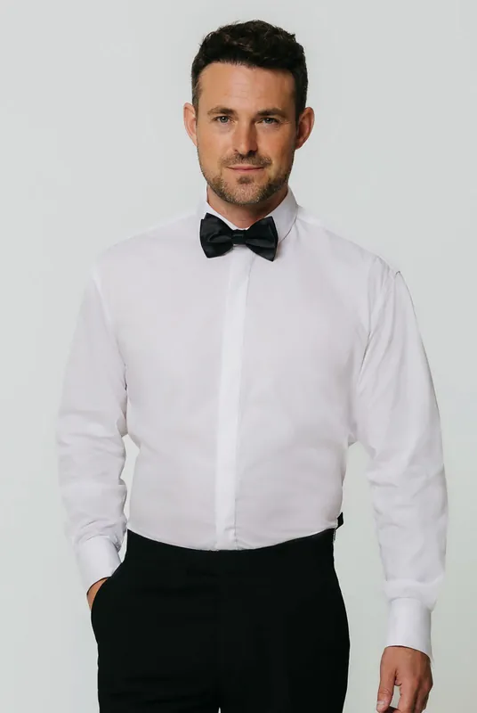 White Penny Collar Dress Shirt - Dobell